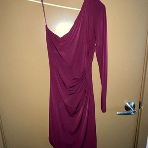 One-Shoulder Plum Dress